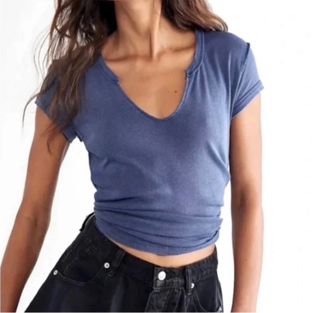 Free People Blue Short Sleeve Tee